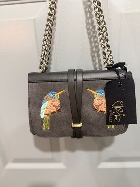 Elle Jae Gypset Black Two Birds Handbag NWT